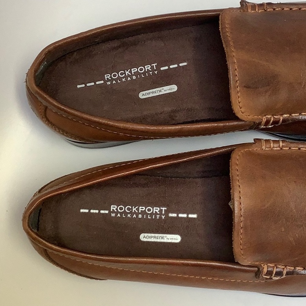 Rockport Walkability Men's Classic Brown Loafers Size 10 With ADIPRENE by Adidas - Picture 12 of 16